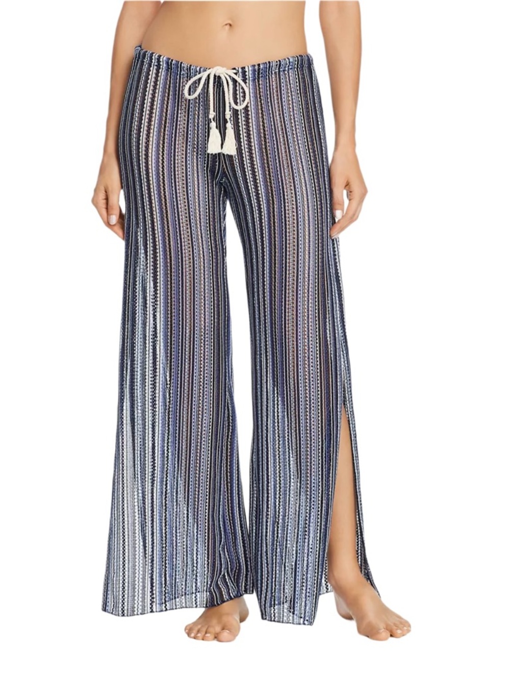 NWT BECCA® by Rebecca Virtue Pier Side Striped Swim Cover-Up Pants - Medium